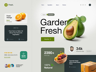 Fresh Fruits Website branding fresh fruits garden graphic design ui vegetables website
