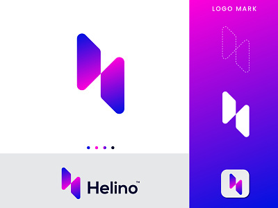 Helino Letter Mark Logo Design 3d animation branding graphic design logo motion graphics ui