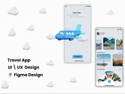 Travel App UI Design By Figma android ui figma design graphic design mobile ui design travel app ui design ux design