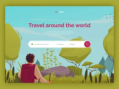 Site travel tour around the world 1st page design landing landing page shot site tour travel traveling ui