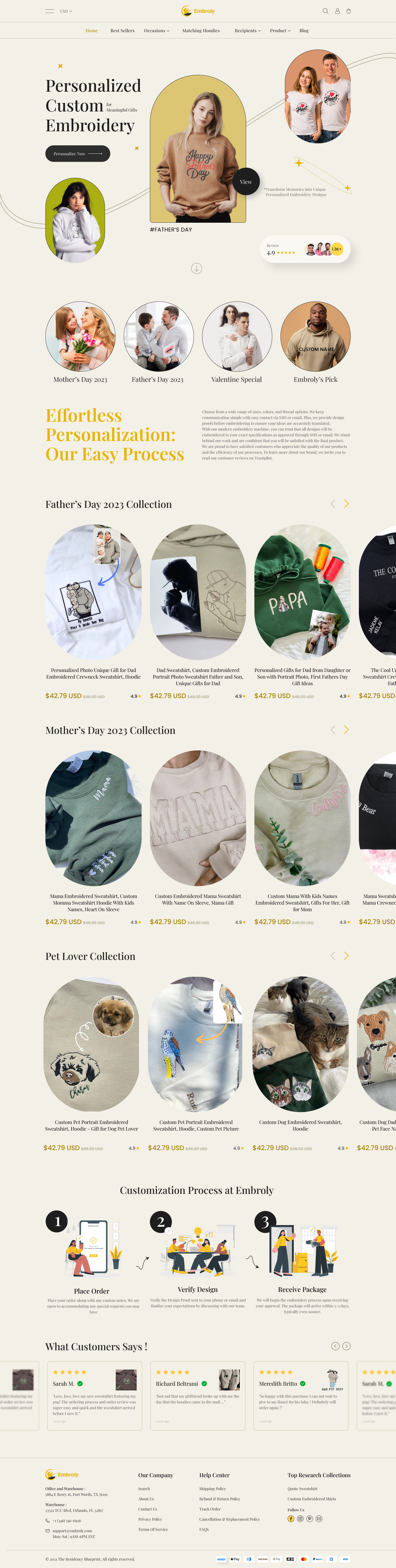 Embroidery Product Selling Website's Landing Page design ui ux
