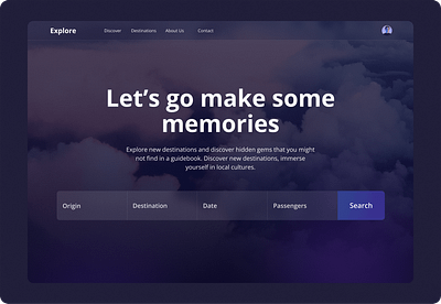 Explore | Travel Website Design app design explore mobile mobile application travel ui uiux web design