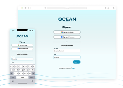 Responsive sign up form app branding browser design desktop gradient ios logo mobile phone ui website