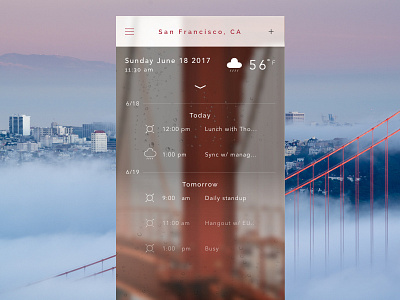 Weather app interface