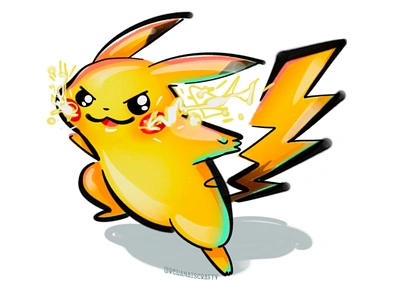 025: Pikachu art design digital illustration pikachu pokemon procreate sticker