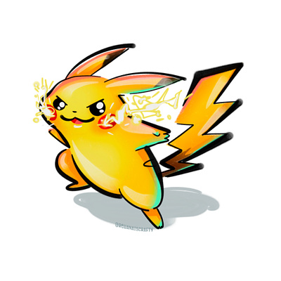 025: Pikachu art design digital illustration pikachu pokemon procreate sticker