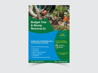 Budget Tree & Stump Removal Flyer Design creative flyer design graphic design layout design