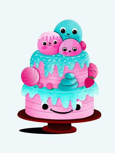 Cute Cake cake illustration colors digitalart. digitalartwork graphic design illustration