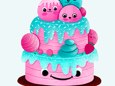 Cute Cake cake illustration colors digitalart. digitalartwork graphic design illustration