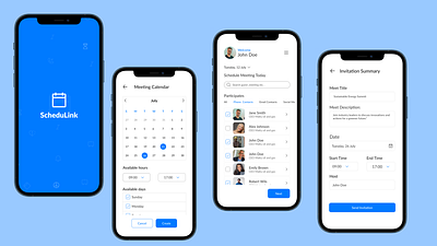 Schedulink is a meeting scheduling feature for a calendar App branding ui