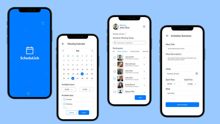 Schedulink is a meeting scheduling feature for a calendar App by