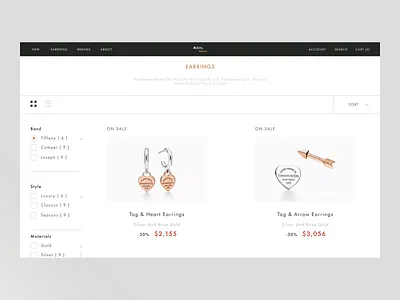 E commerce - Luxury Earrings product page ux/ui clean design e commerce earring ecommerce luxury minimal minimalism minimalistic product page shop shopify shopping shopping page ui ux web design web page website