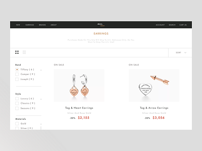 E commerce - Luxury Earrings product page ux/ui clean design e commerce earring ecommerce luxury minimal minimalism minimalistic product page shop shopify shopping shopping page ui ux web design web page website