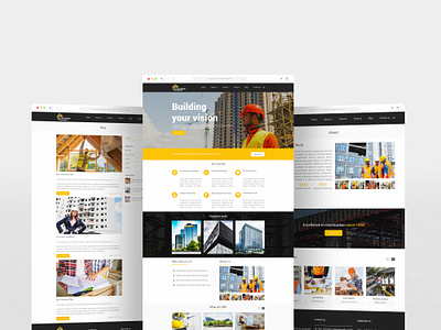 Construction web page template design branding figma homepage design landing page design template desing ui user experience website website redesign websitedesign