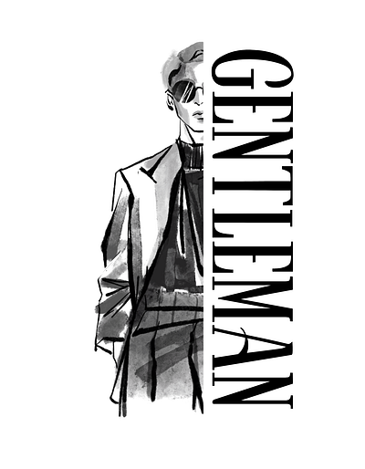T-shirt design "Gentleman" branding graphic design