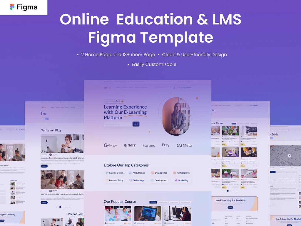 Online Education & Learning Management System Figma Template by Asraful ...