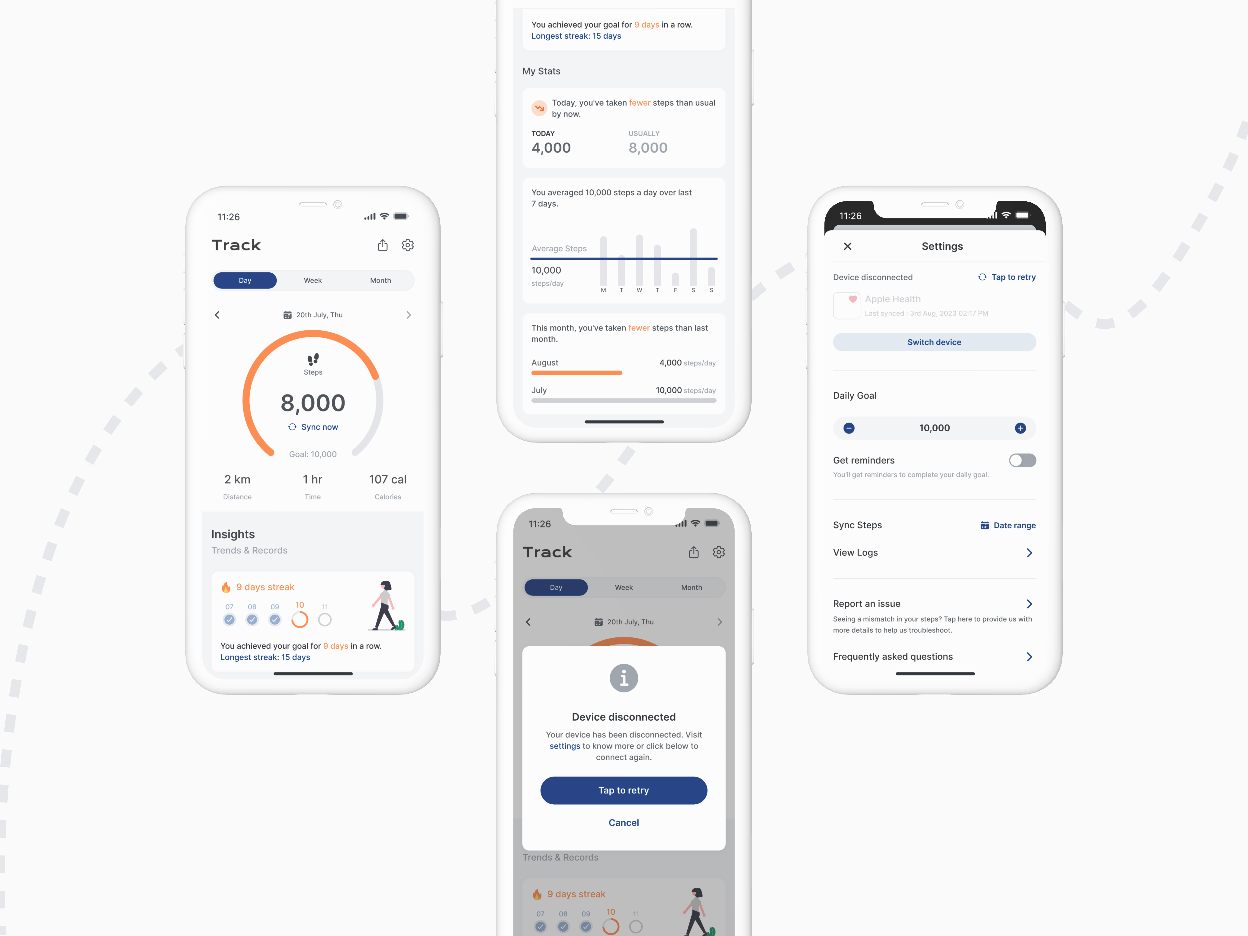 Step Tracker App adobe xd app figma interaction design mobile mobile app sketch ui ux visual design