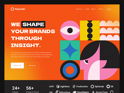 Creative Digital Agency | Hero Section Design design geometric geometry gradient hero illustration illustrator ui ui design ux ux design web design