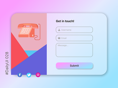 DailyUI 028 - Contact Page branding graphic design logo ui