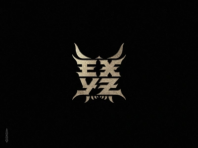 Exyz black metal logo custom lettering custom logo cyberpunk cyberpunk logo game logo gamedev gothic japan demon japan logo japan style lettering logo metal music logo modern modern logo music logo oni oni mask type logo typography