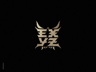 Exyz black metal logo custom lettering custom logo cyberpunk cyberpunk logo game logo gamedev gothic japan demon japan logo japan style lettering logo metal music logo modern modern logo music logo oni oni mask type logo typography