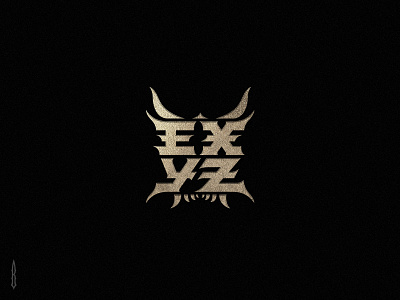 Exyz black metal logo custom lettering custom logo cyberpunk cyberpunk logo game logo gamedev gothic japan demon japan logo japan style lettering logo metal music logo modern modern logo music logo oni oni mask type logo typography