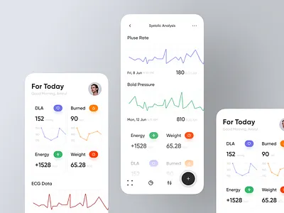Health App UI design health care health overview health tracker healthcare healthy home screen ios minimal app mobile ui modern app sleep tracker telemedicine ui ux