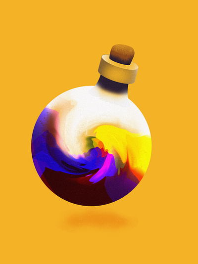 The Bottle bottle design effects graphic design icon illustration line logo minimal potion procreate retro simple ui