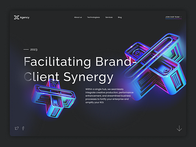 Hero Screen - X Agency - UI - Concept agency black blue brand client concept graphic design marketing ui web