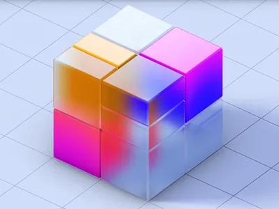 3d Glass Cube with Spline 3d animation spline ui ux