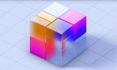 3d Glass Cube with Spline 3d animation spline ui ux