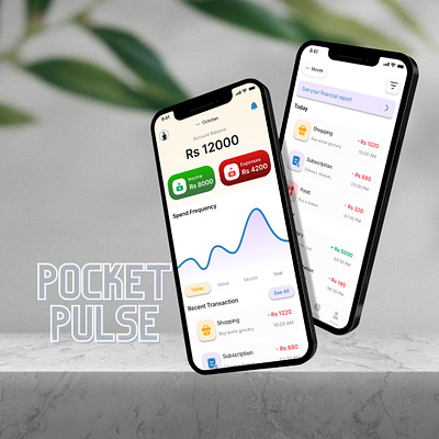 Pocket Pulse - An Expense Tracker app design app ui design design expense tracker app ui figma graphic design ui uiux