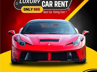 Luxury Car Rent Post Design In Illustrator 3d animation branding graphic design logo motion graphics ui