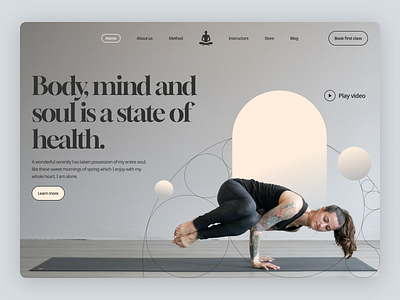 Yoga Meditation Studio Website Landing Inspiration Page above the fold landing meditation minimal studio ui ux website yoga