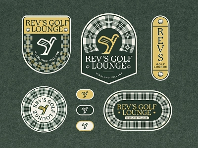 Rev's Golf Lounge - Brand Specimen albatross americana bird birdie brand branding club design fort worth golf golf club golf course golf lounge graphic design illustration logo plaid putter scottish texas