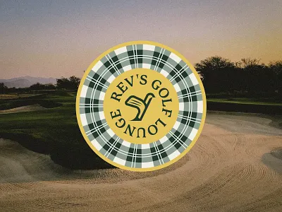 Rev's Golf Lounge Logo albatross bird birdie brand branding club course design fort worth golf golf club golf lounge graphic design green illustration logo minimalistic par putter yellow