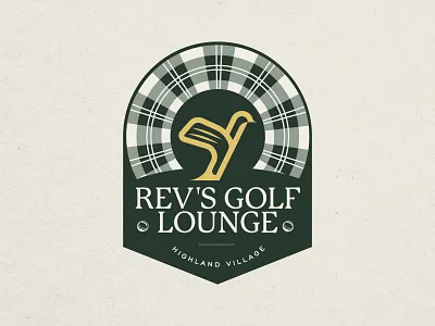 Rev's Golf Lounge - Badge albatross badge bird birdie brand branding club course design fort worth golf golf ball graphic design green illustration logo lounge swing yellow