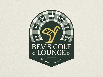 Rev's Golf Lounge - Badge albatross badge bird birdie brand branding club course design fort worth golf golf ball graphic design green illustration logo lounge swing yellow