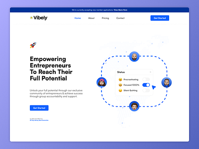 Vibely.ai / Joinpeerbase Website | Landing Page accountability collaborative innovation community building cost effective coaching digital business solutions entrepreneurship expert guidance goal setting landing page member matching motivation networking onboarding experience personal development positive reinforcement professional connections resource sharing saas secure confidential webinars workshops