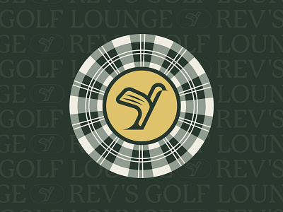 Rev's Golf Lounge - Logomark albatross ball bird birdie brand branding club course design fort worth golf graphic design green illustration logo lounge par swing yellow