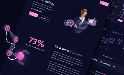 💥 Stay Safu website design 👑 branding crypto website design graphic design landing page design staysafu typography ui uiux web design web ui website design website ui ux