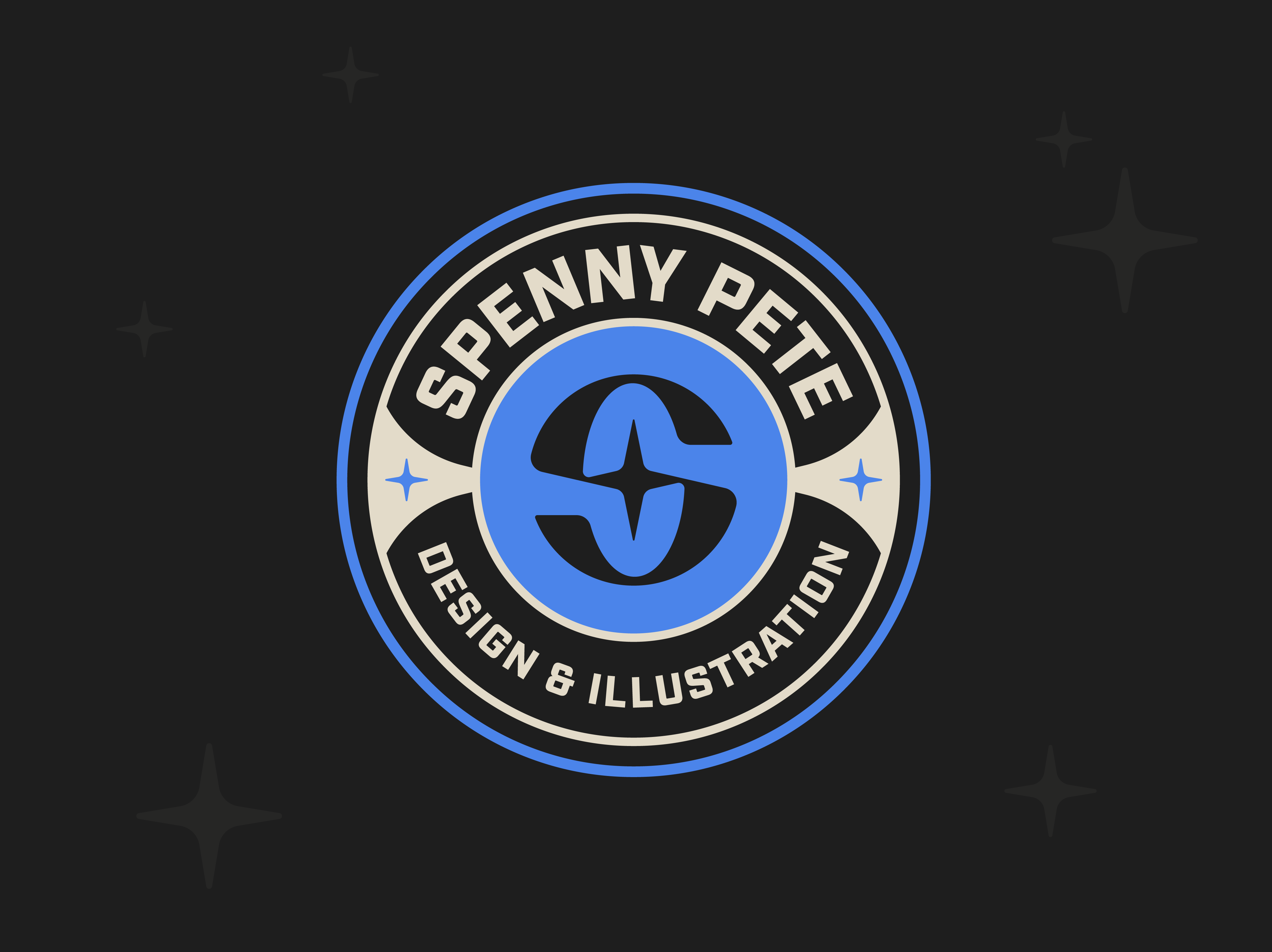 S Star Personal Branding badge black blue branding cream design icon logo monogram nasa patch s space star typography