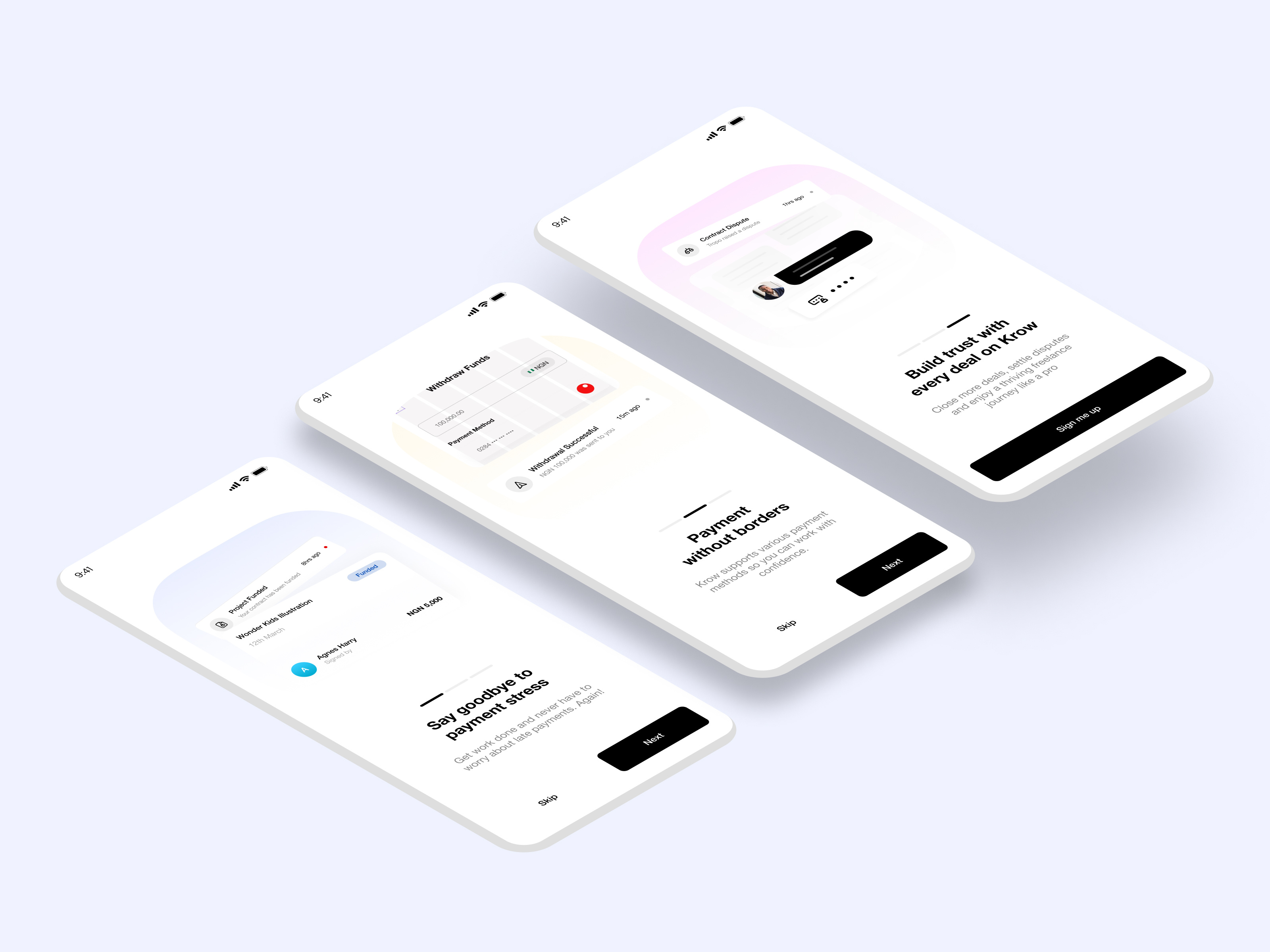 Escrow App Feature Walkthrough app branding clean design dashboard design fiat fintech graphic design illustration landing page logo mobile app onboarding poll saas typography ui ux vector