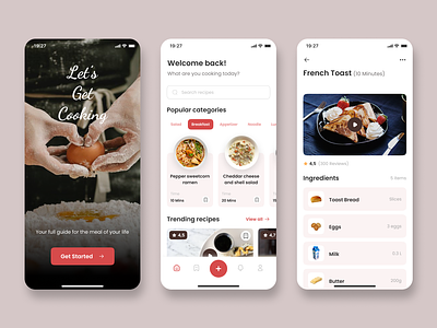 DailyUI 40: Recipe app cook cooking cuisine dailyui dailyui40 design food ingredients kitchen menu order recipe steps ui ux