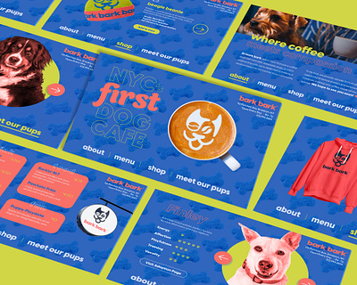 Bark Bark Website bright cafe dogs graphic design modern ui ui design visual design website