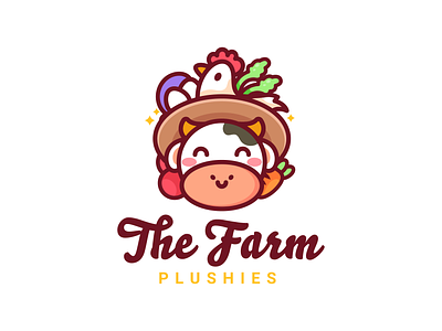 The Farm animal carrot character chicken cow cute egg farm farmer hen illustration logo milk roster vegetable