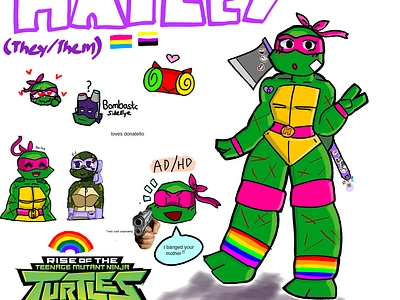 drew my besties tmnt oc @Em0 N3rd tmnt art rainbow animeart fanart