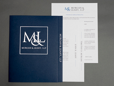 Morgan & Leahy About Folder branding graphic design identity print design print materials promotional folders promotional materials