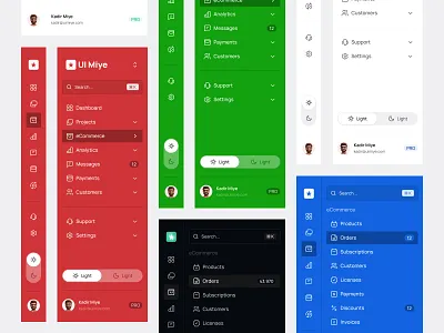 Sidebar navigation - 8 Ui kit branding design figma kadir miye logo ui design uimiye web design