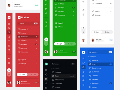 Sidebar navigation - 8 Ui kit branding design figma kadir miye logo ui design uimiye web design